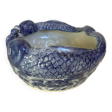 Chinese blue white fish planter