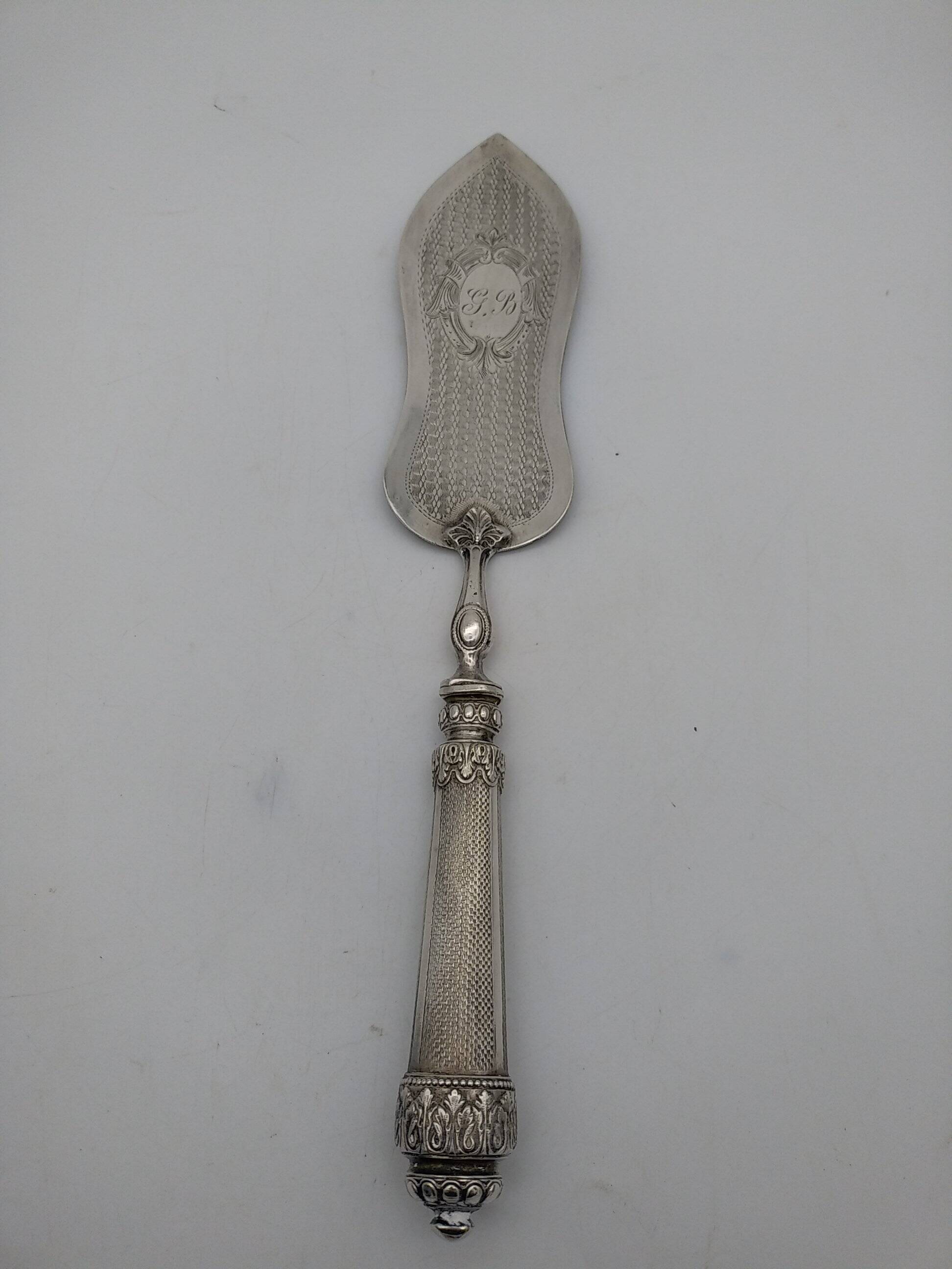 Silver and silver-filled pie server. 19th century.