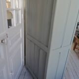 Vintage Parisian wardrobe, glass sublimated in verdigris