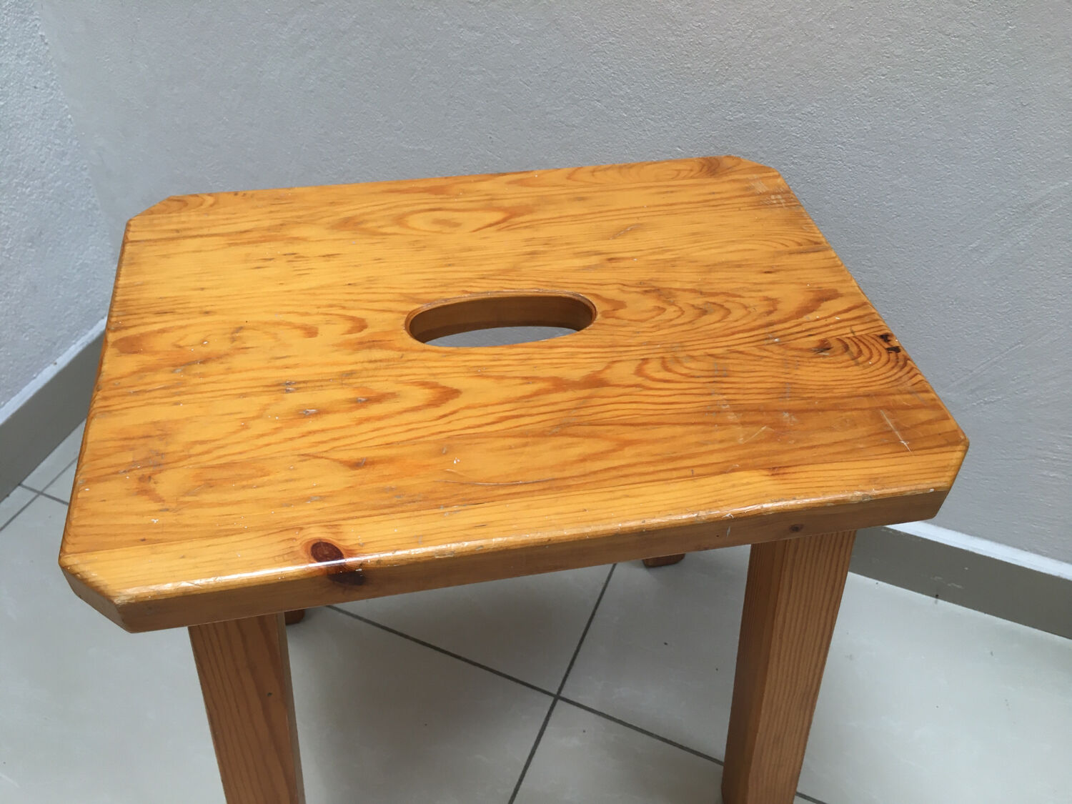 Solid elm stool