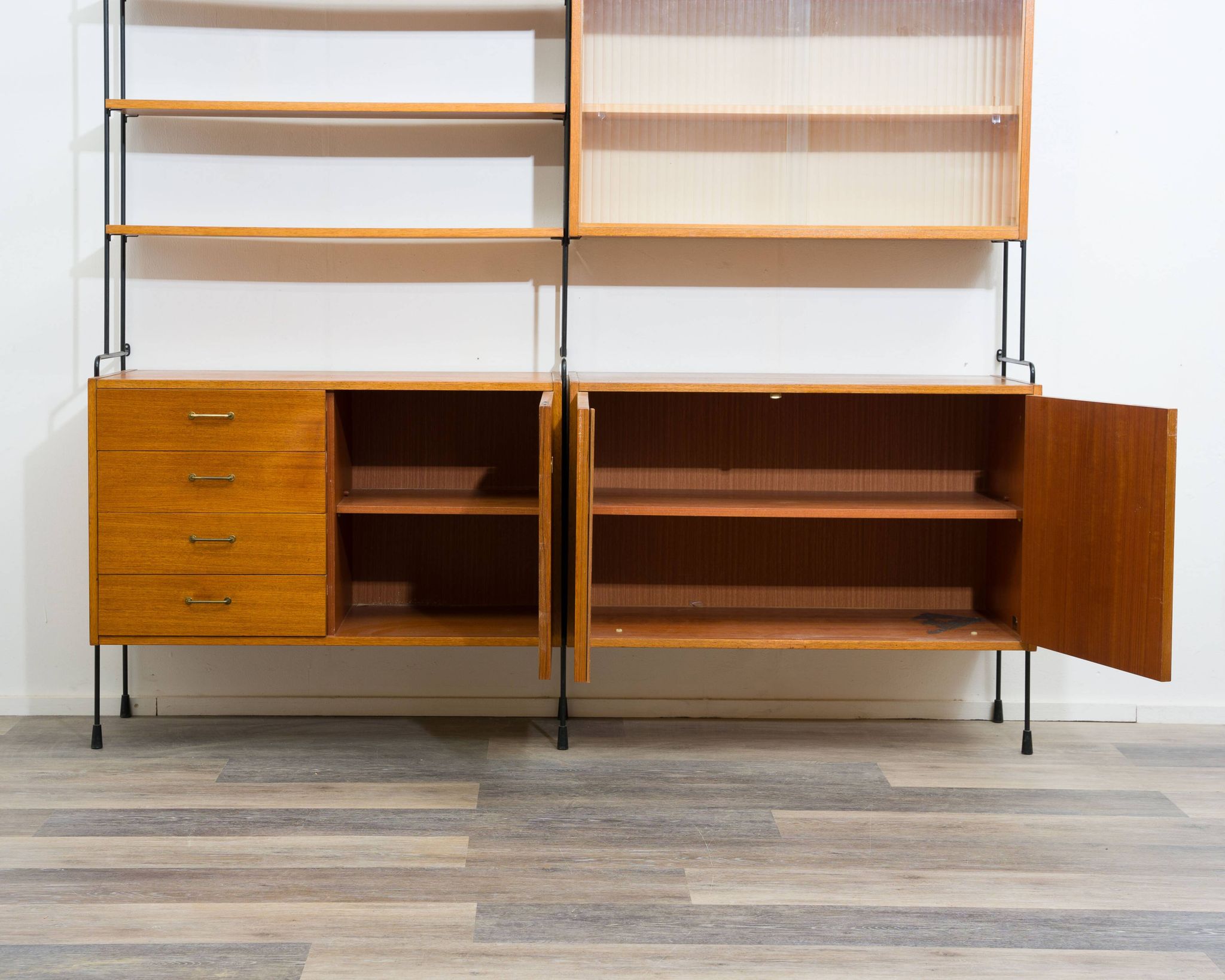 Mid-century teak shelf, designed by Hilker for Omnia, Germany, 1960s