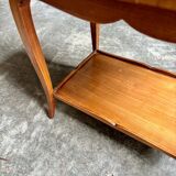 Coffee table, side table in light wood with saber legs.