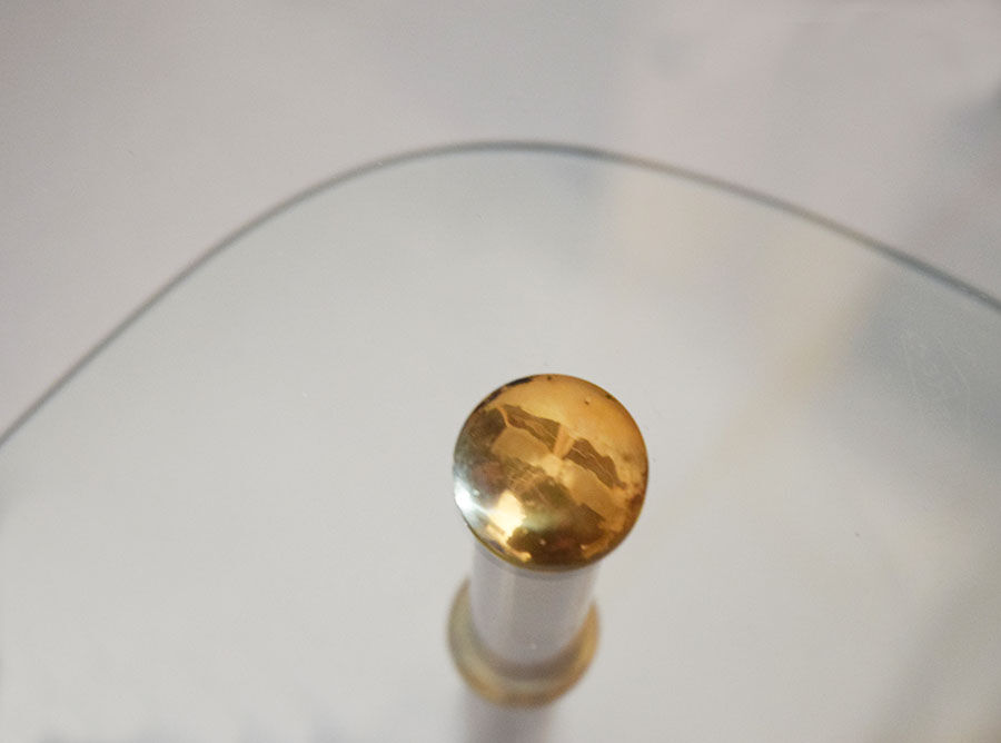 Metal & Crystal Arlecchino Coffee Table by Edoardo Poli for Vitrex, 1960s