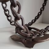 Pair of brutalist wrought iron candlesticks or lamp / Franz West style / 70s / vintage / artisanal work / Mid-Century