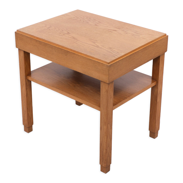 Table d’appoint en chêne art déco hollandais des années 1930