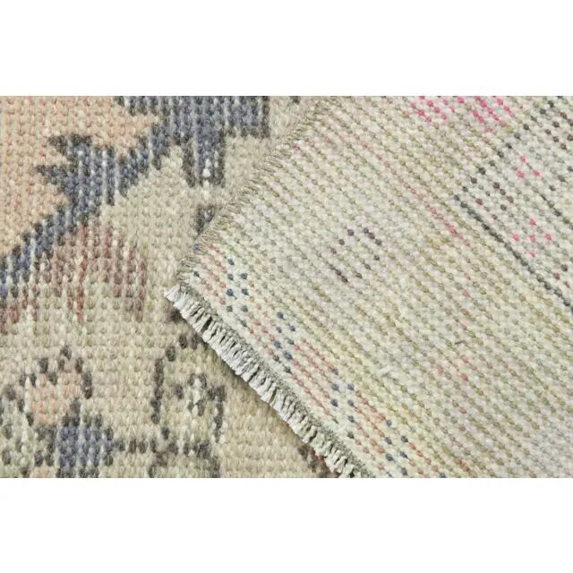 1970s vintage Turkish hand-knotted wool cotton pink runner rug 85x273