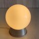 Table lamp in aluminum and white opaline globe – 50s/60s