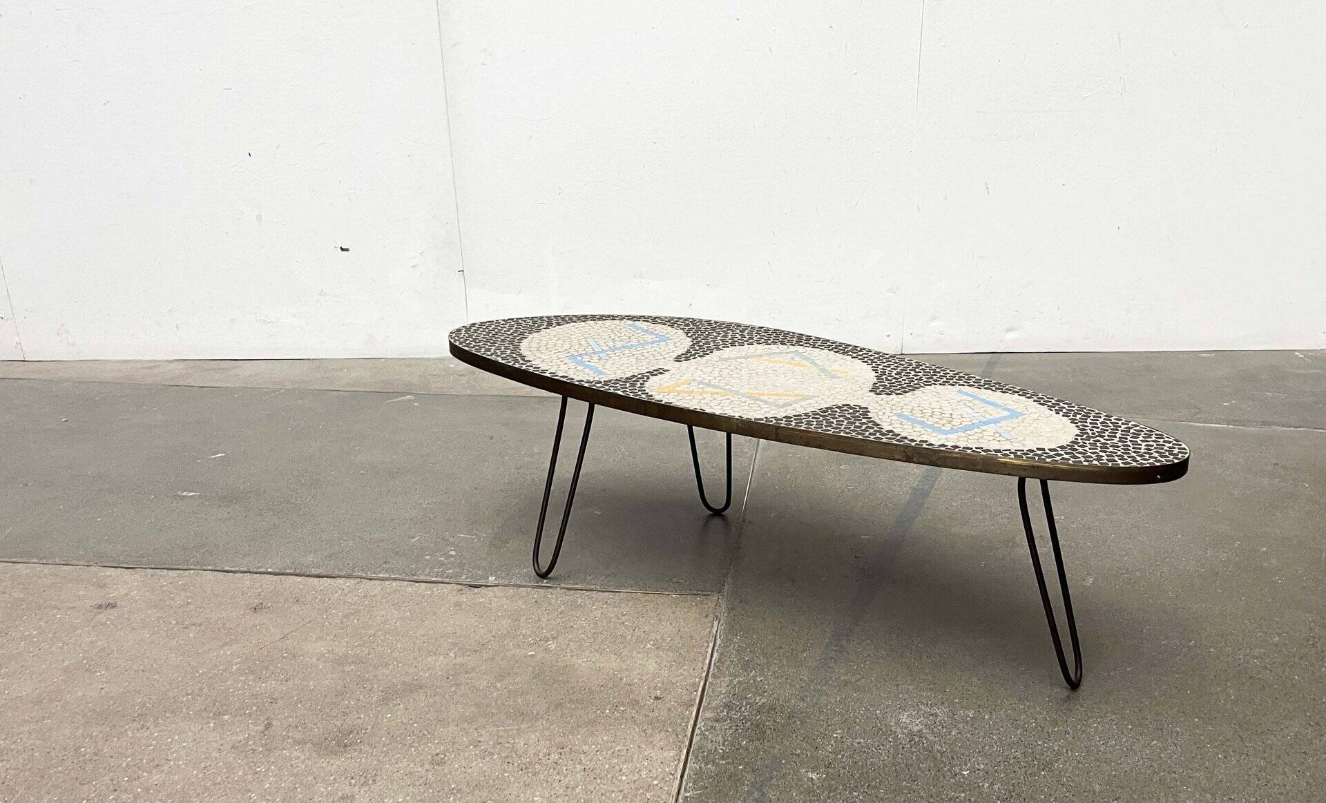 Mid-Century German Mosaic Couch Table from Berthold Müller Oerlinghausen, 1960s