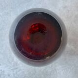 Vase HSK Tarnowiec – Ruby glass amphora with transparent handles – Vintage Art Konstglas