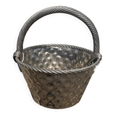 Vintage French Silver Plated Dimpled Basket