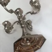 Silver-plated candle holder with 5 lights - late 20th century vintage