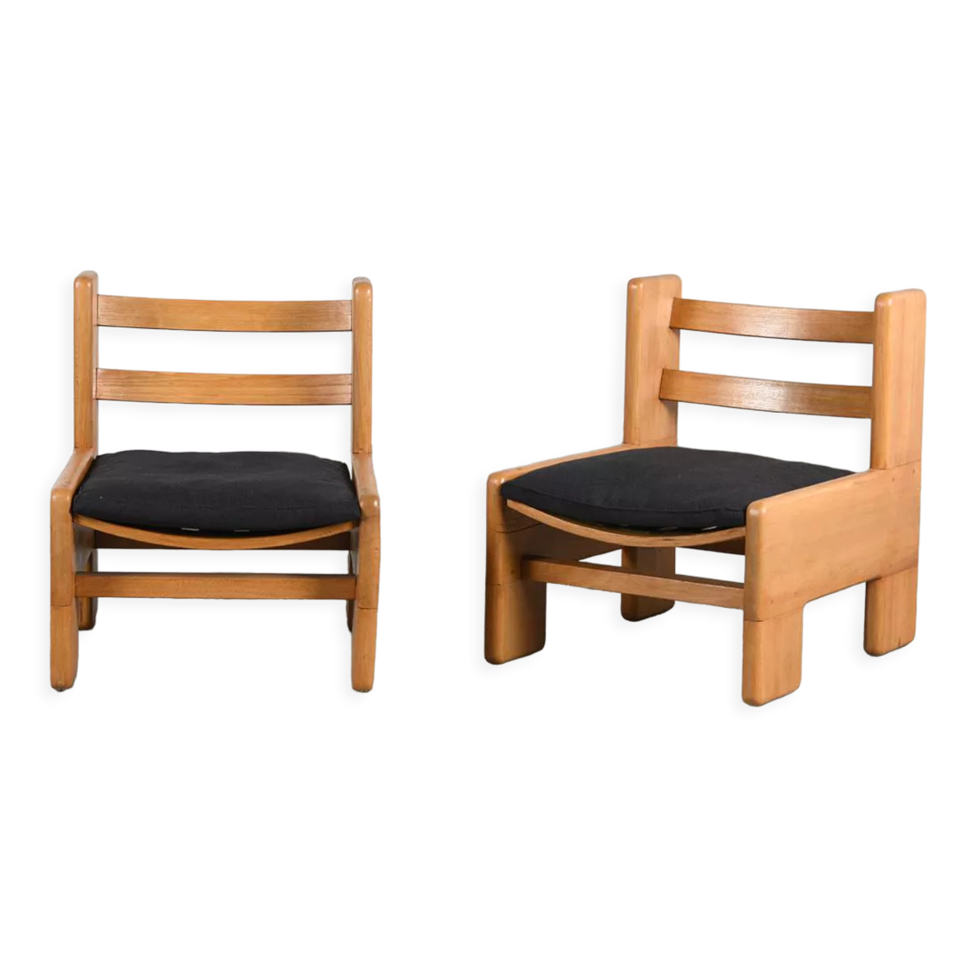 Pair of solid ash heaters, France circa 1970