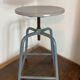 Adjustable height metal and wood workshop stool