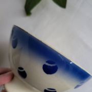 Antique Lunéville earthenware bowl KG with blue polka dots