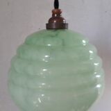 Glass suspension Clichy Green Art Deco