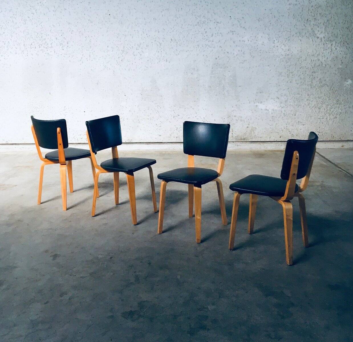 MCM Dutch Design Dining Chairs attributed to Cor Alons for Gouda Den Boer, 1950s, Set of 6
