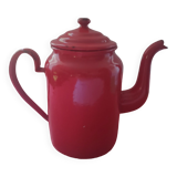 Cafetière en tôle émaillée rouge