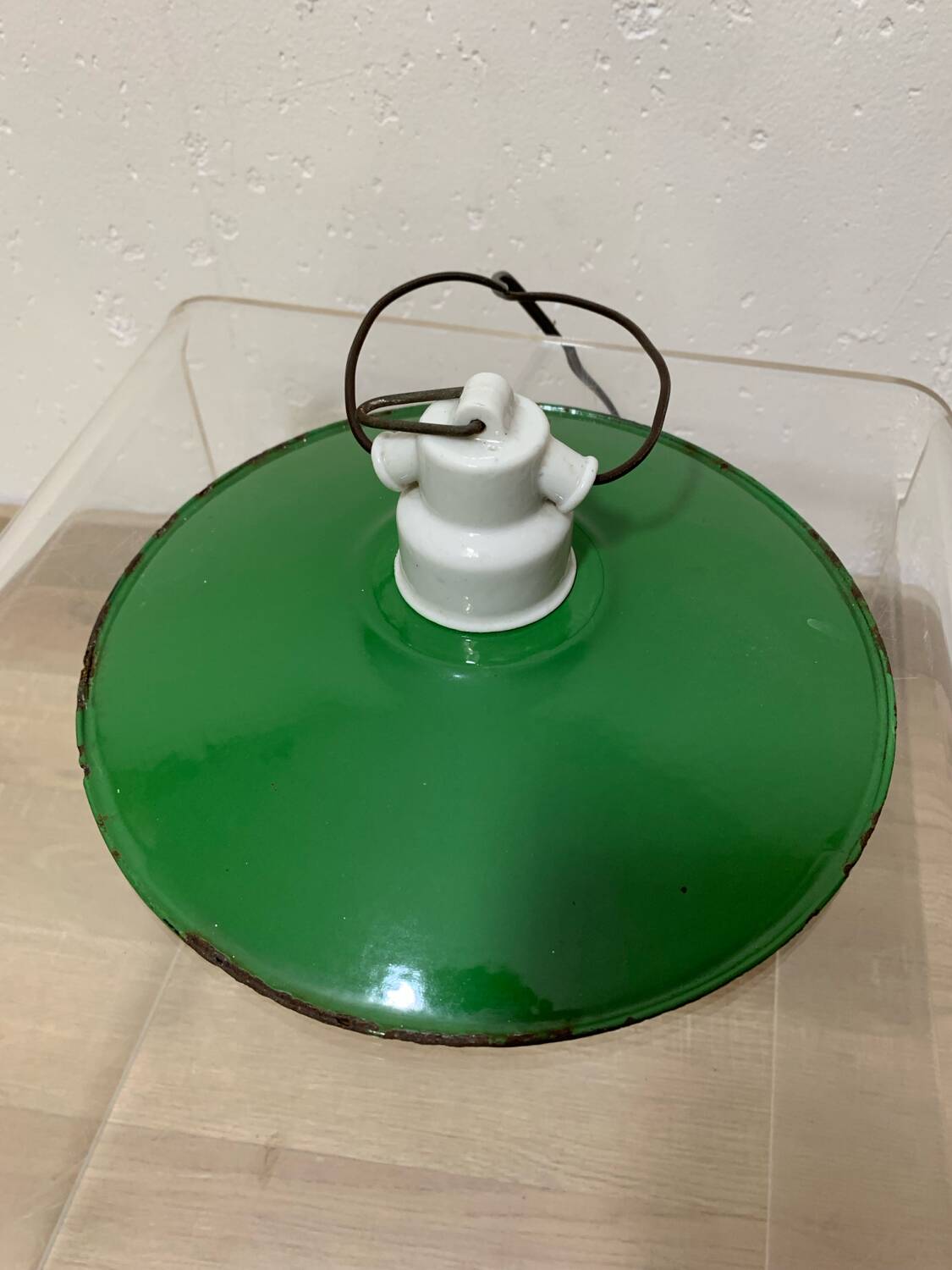 Farmhouse enameled pendant light