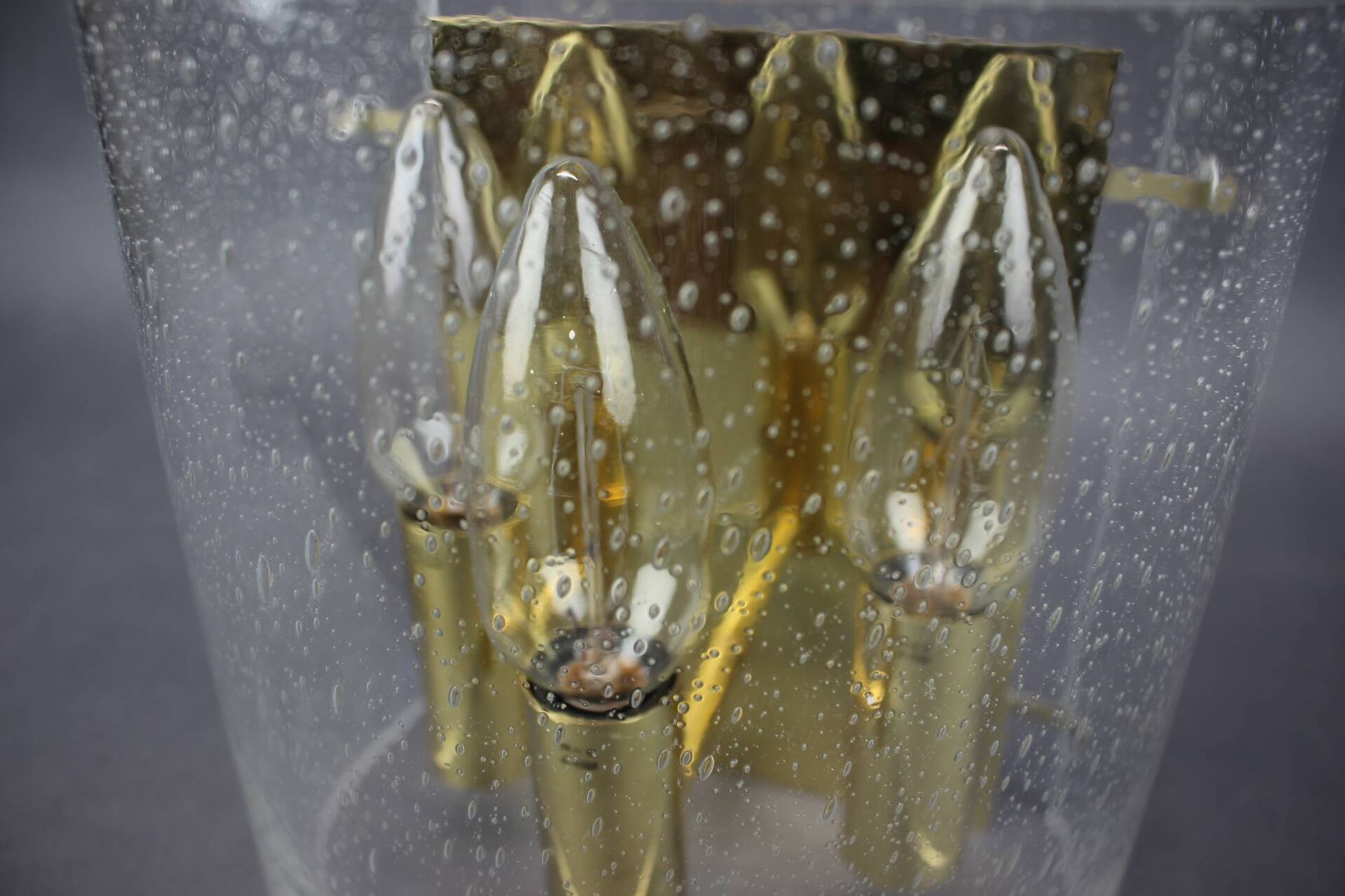 1970s Brass and Bubble Glass Wall Lamp, Germany