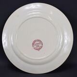 Old white and blue flat plate floral decor emile bourgeois