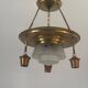 Art Deco ceiling light in copper and glass, 1940s, Germany