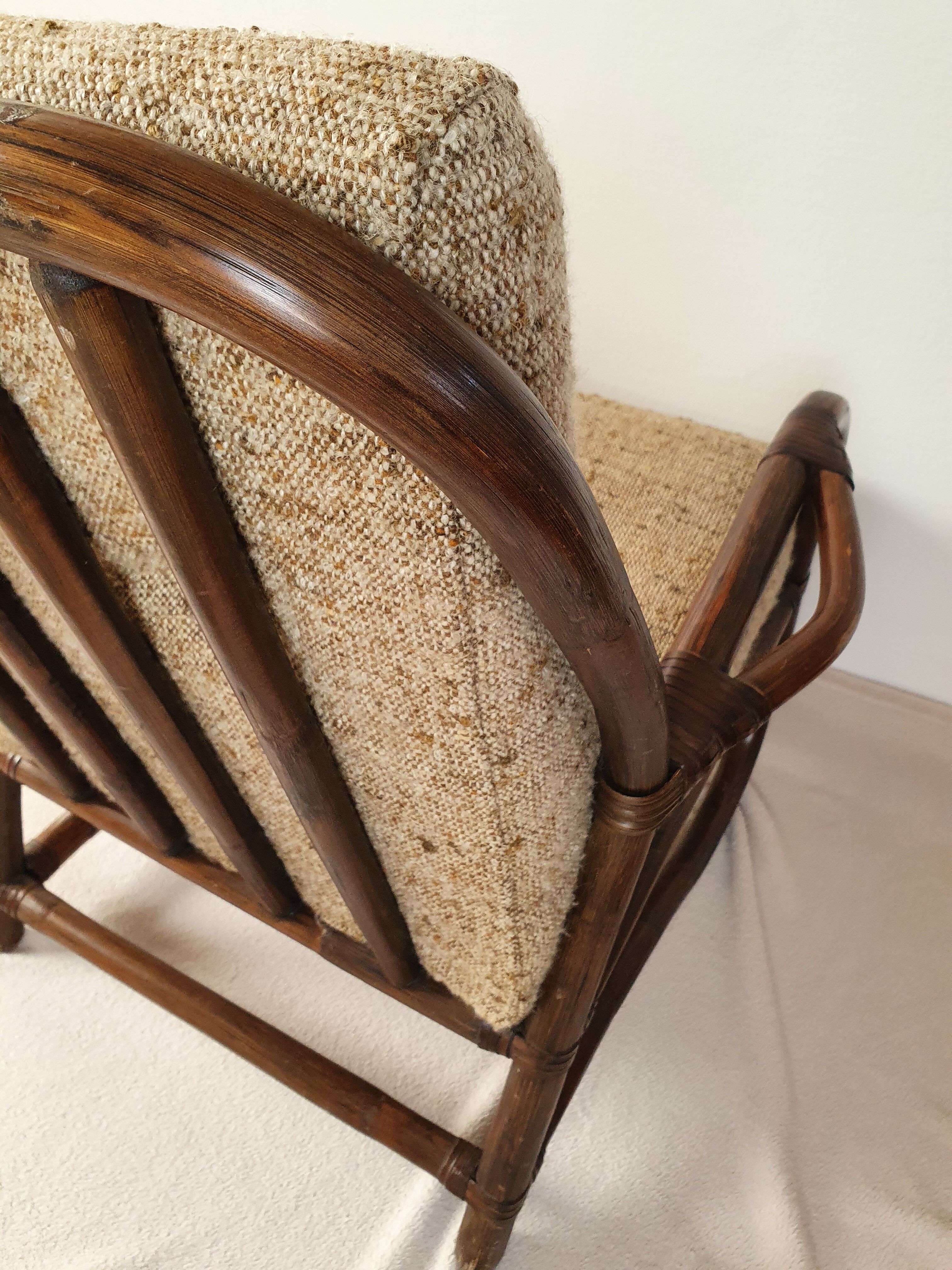 Vintage rattan armchair