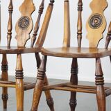 Ensemble de 4 chaises de salle à manger anglaises anciennes du milieu du 19e siècle