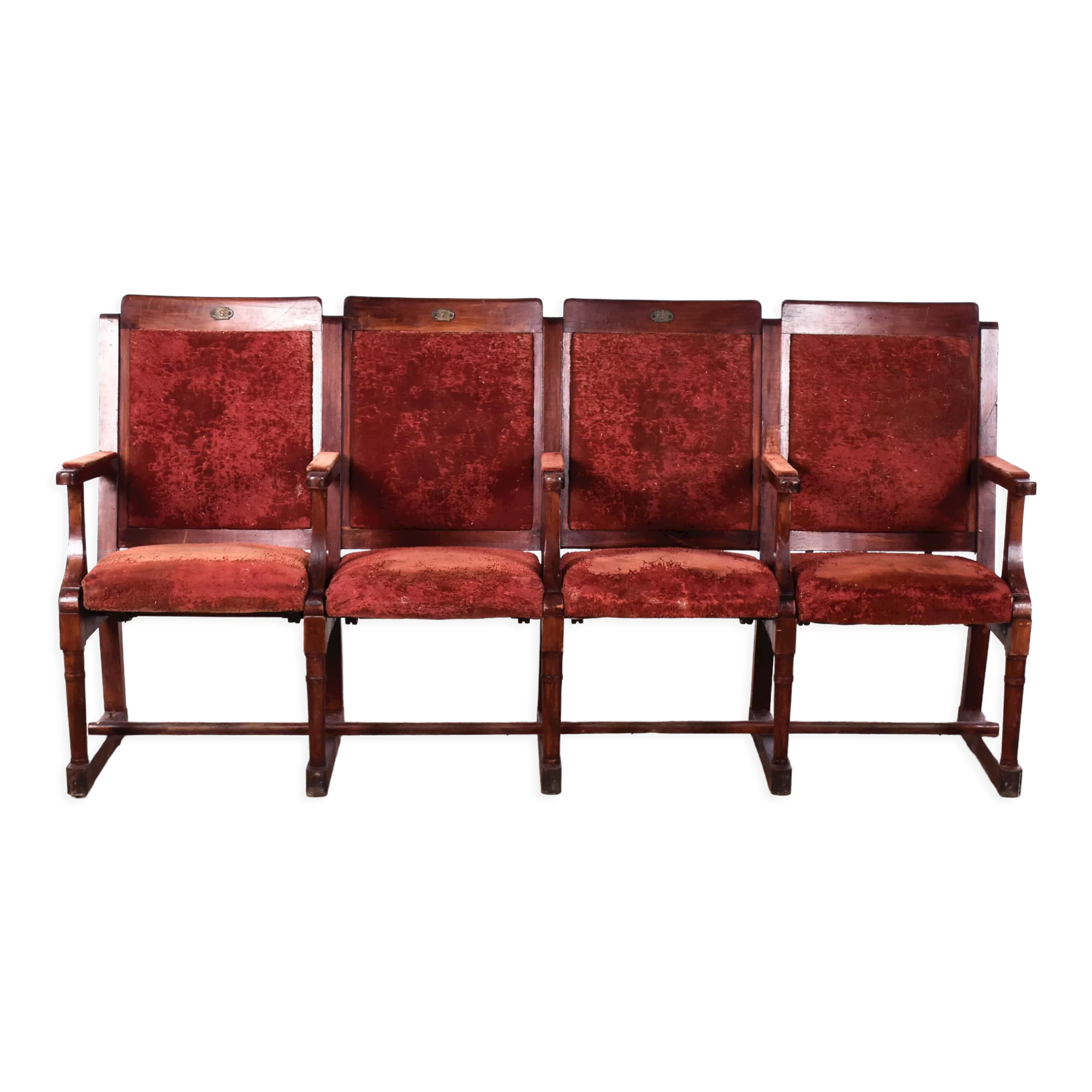 Velvet theater seat folding