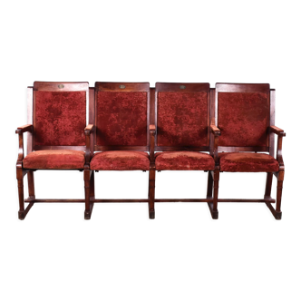 Velvet theater seat folding