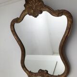 Gilded wooden mirror decoration shell Louis XIV