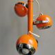 Vintage Space Age 70s Pendant Light – 3 Adjustable Spotlights – Orange
