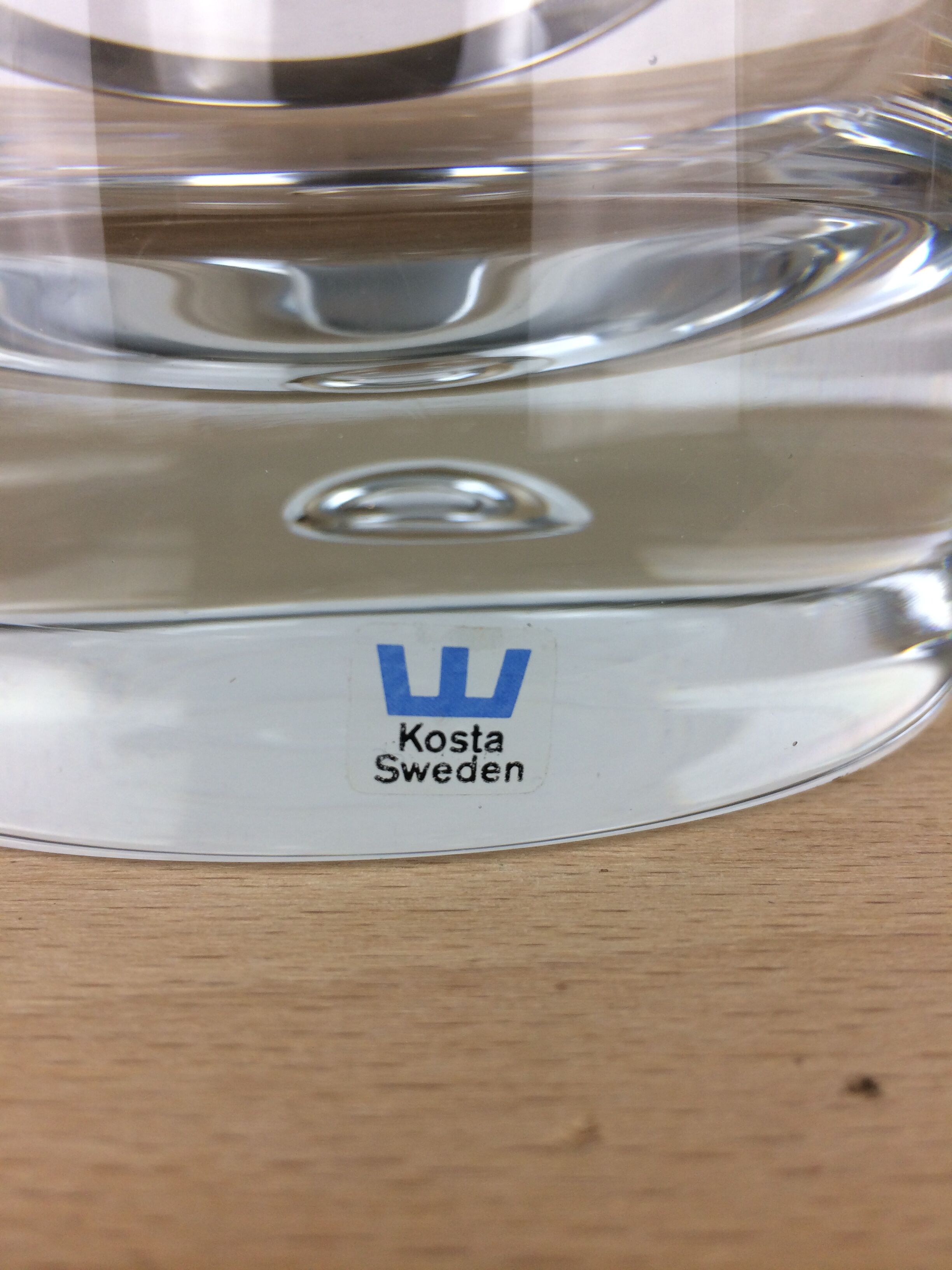 Crystal ice bucket by Vicke Lindstrand for Kosta Sweden, Pippi model