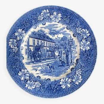 Old english blue tudor plate