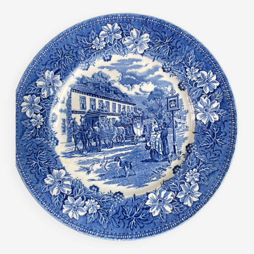 Assiette décorative en porcelaine anglaise avec support de présentation à suspendre en porcelaine pour donut et cupcake - Assiettes rondes pour maison, bureau, table de cuisine - 20,3 cm Assiette décorative en porcelaine anglaise avec support de présentation à suspendre en porcelaine pour donut et cupcake - Assiettes rondes pour maison, bureau, table de cuisine - 20,3 cm