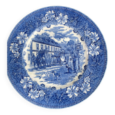 Old english blue tudor plate