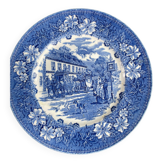 Old english blue tudor plate