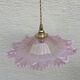 Vintage flower pendant lamp in pink glass