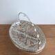Glass aperitif dish 4 compartments with its vintage gold metal support