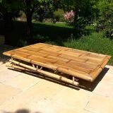 Ensemble de jardin en bambou (table +deux chaises)