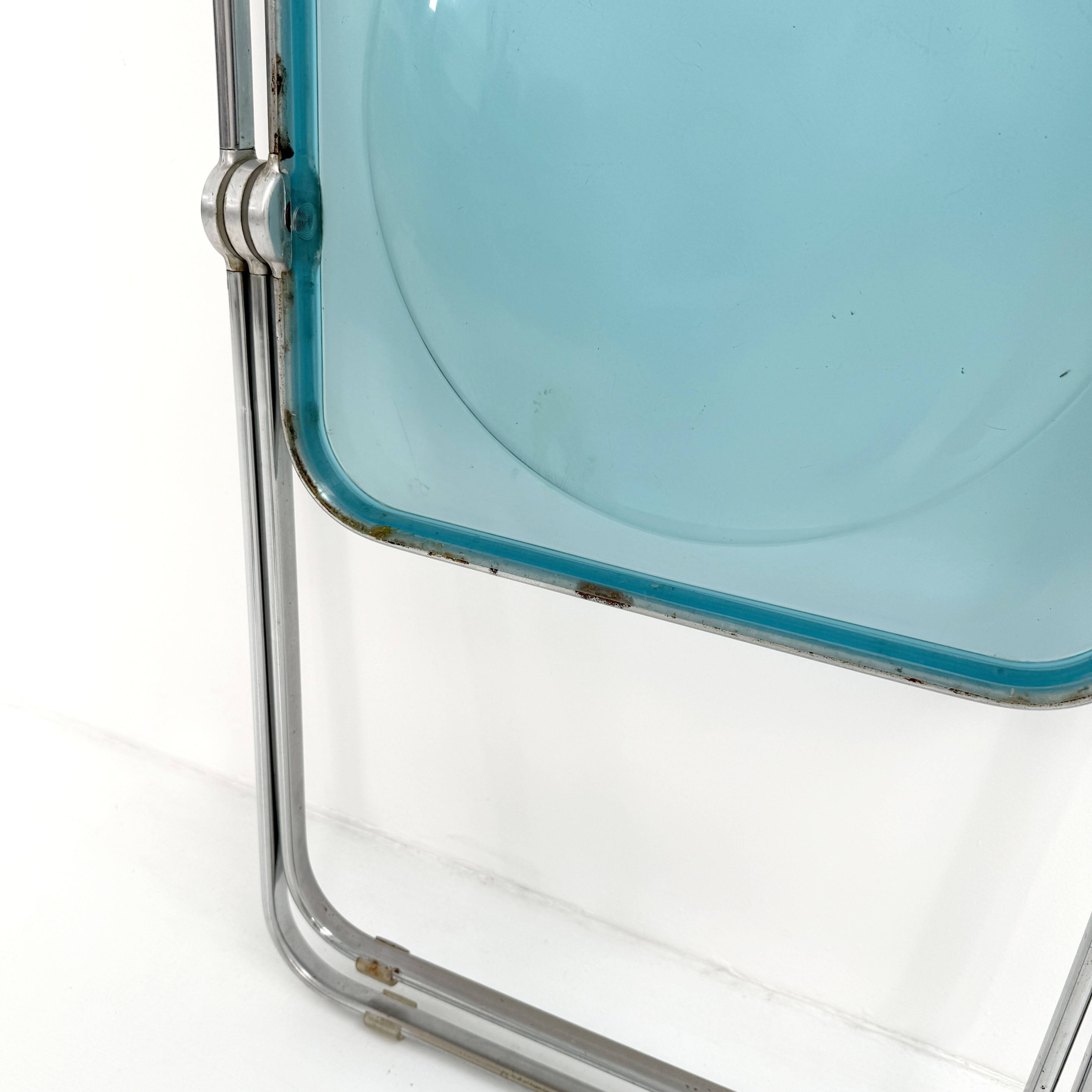 Chaise Plia Bleue par Giancarlo Piretti pour Castelli, 1960