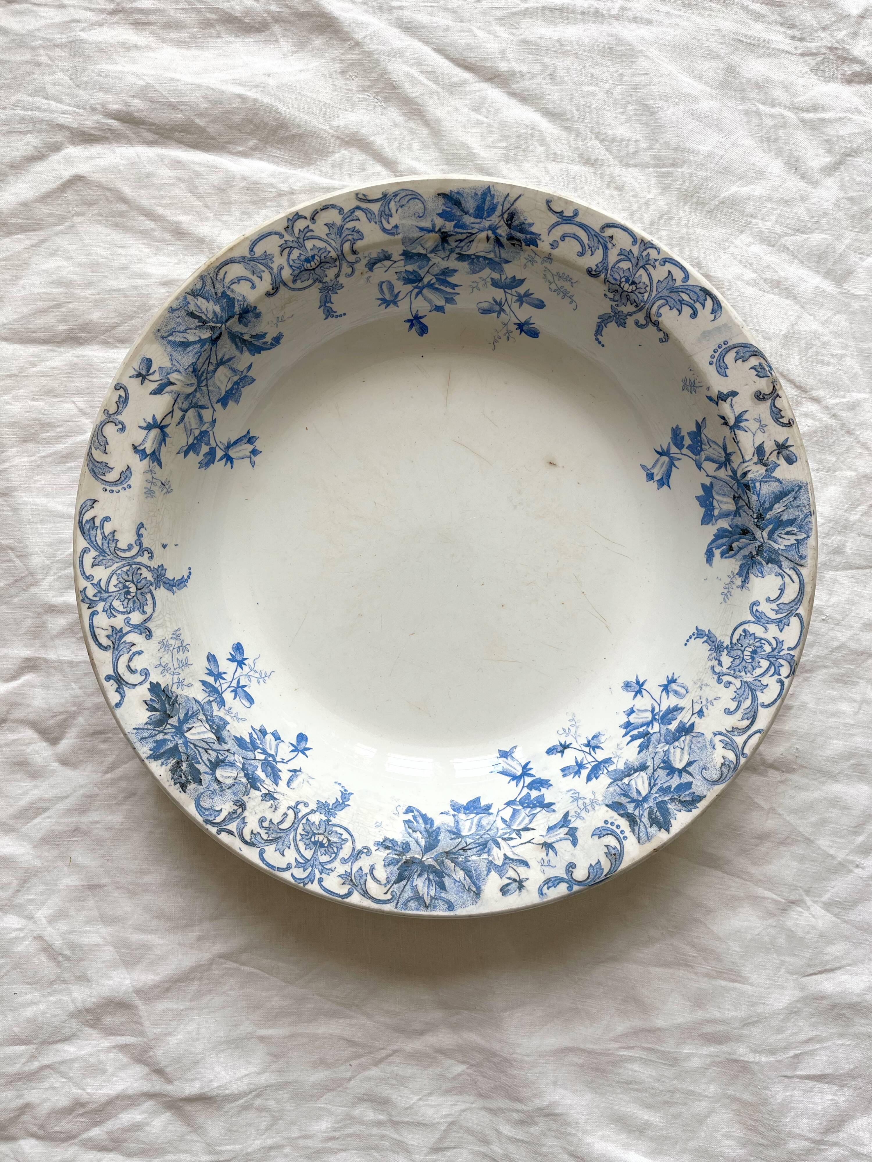 Deep earthenware dish "Campanule" Saint Amand et Hamage