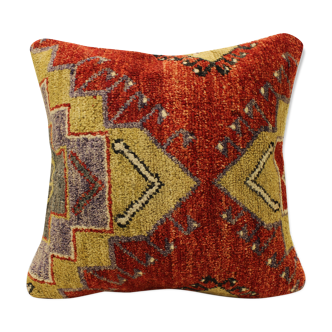 Throw Pillow Cover 20x20 inches 50x50 cm Blue Red Turkish Kilim