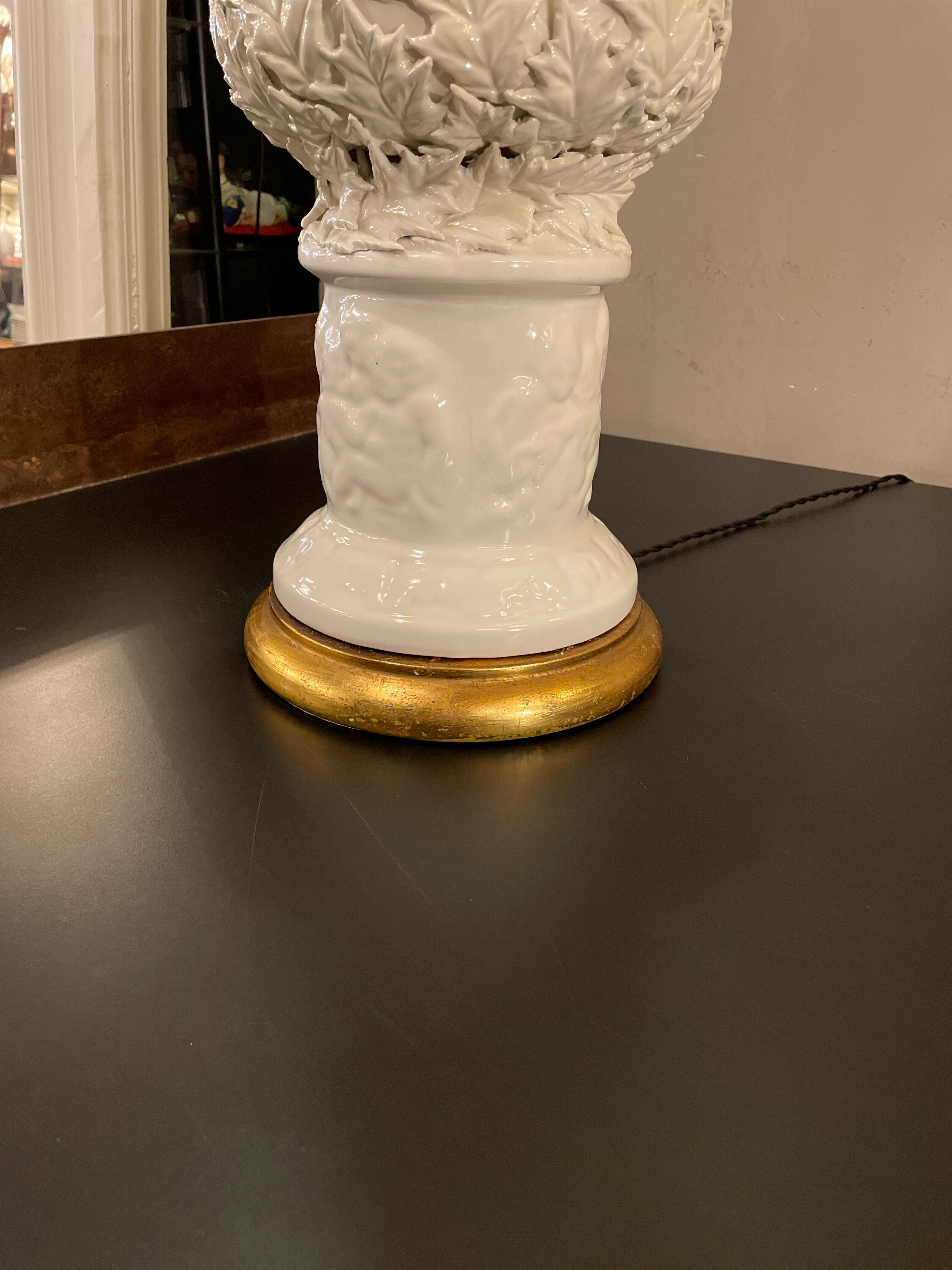 Ceramic lamp base Manises ceramic blanch