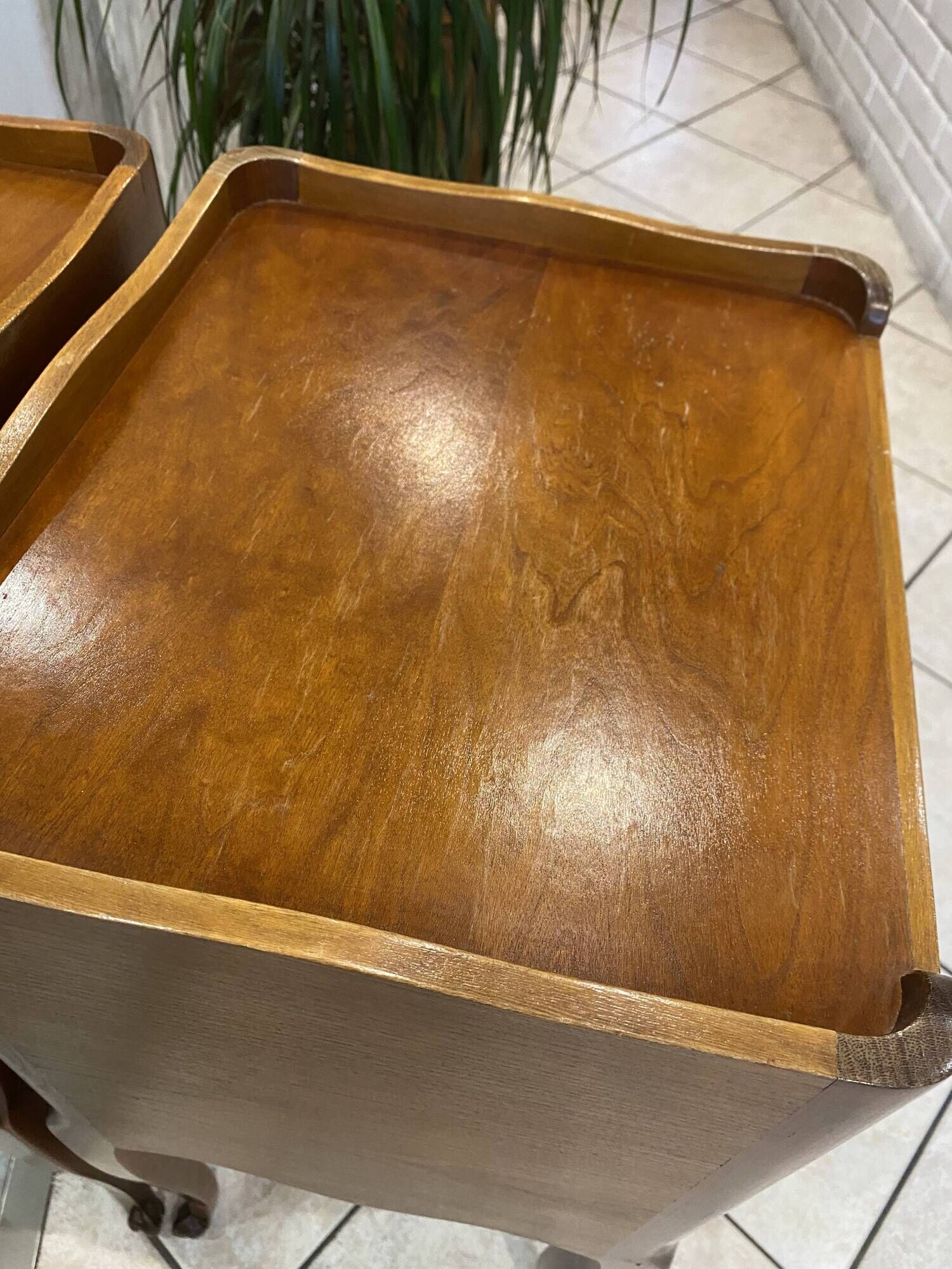 Pair of bedside tables with drawer and niche in Louis XV style.
