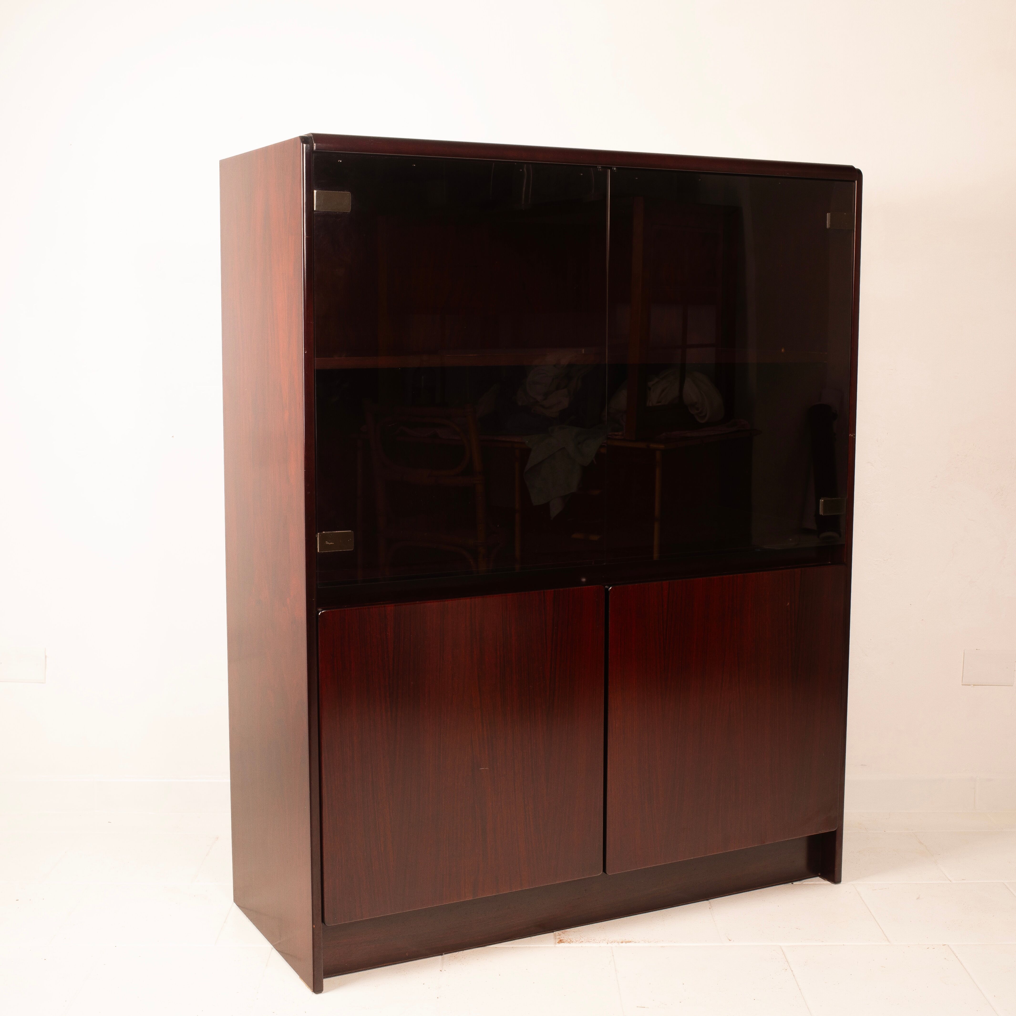 African Rosewood Daniel Cabinet by Paolo Piva for FAMA
