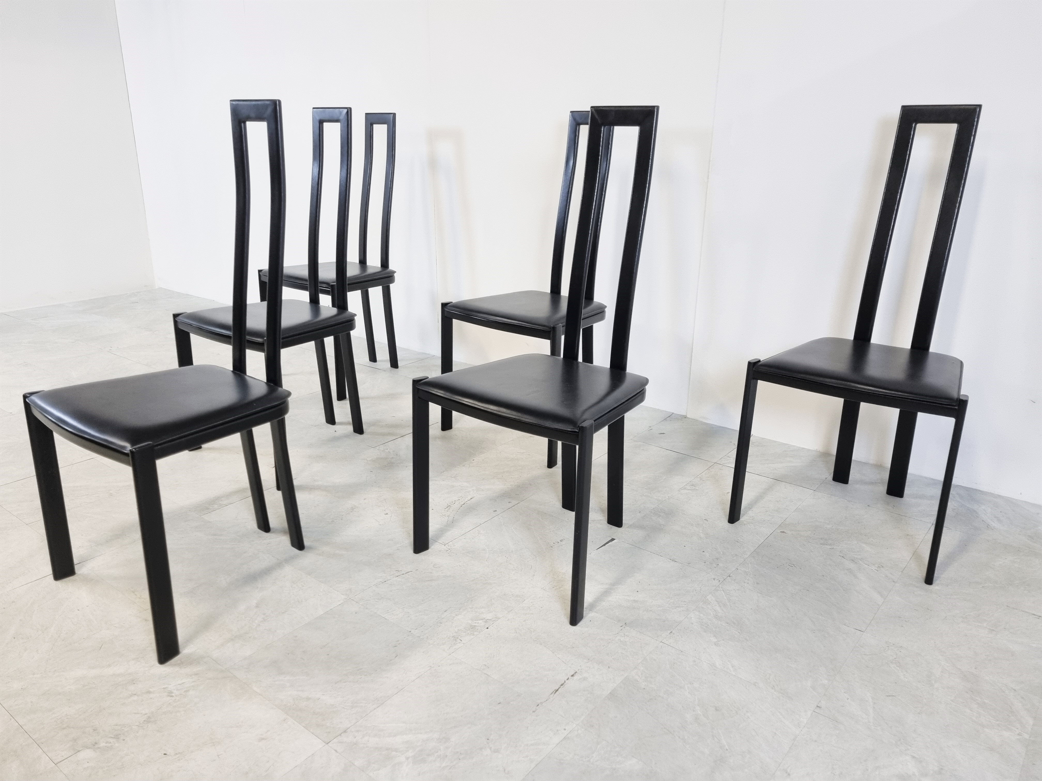 Chaises de salle à manger vintage postmodernes, années 1980