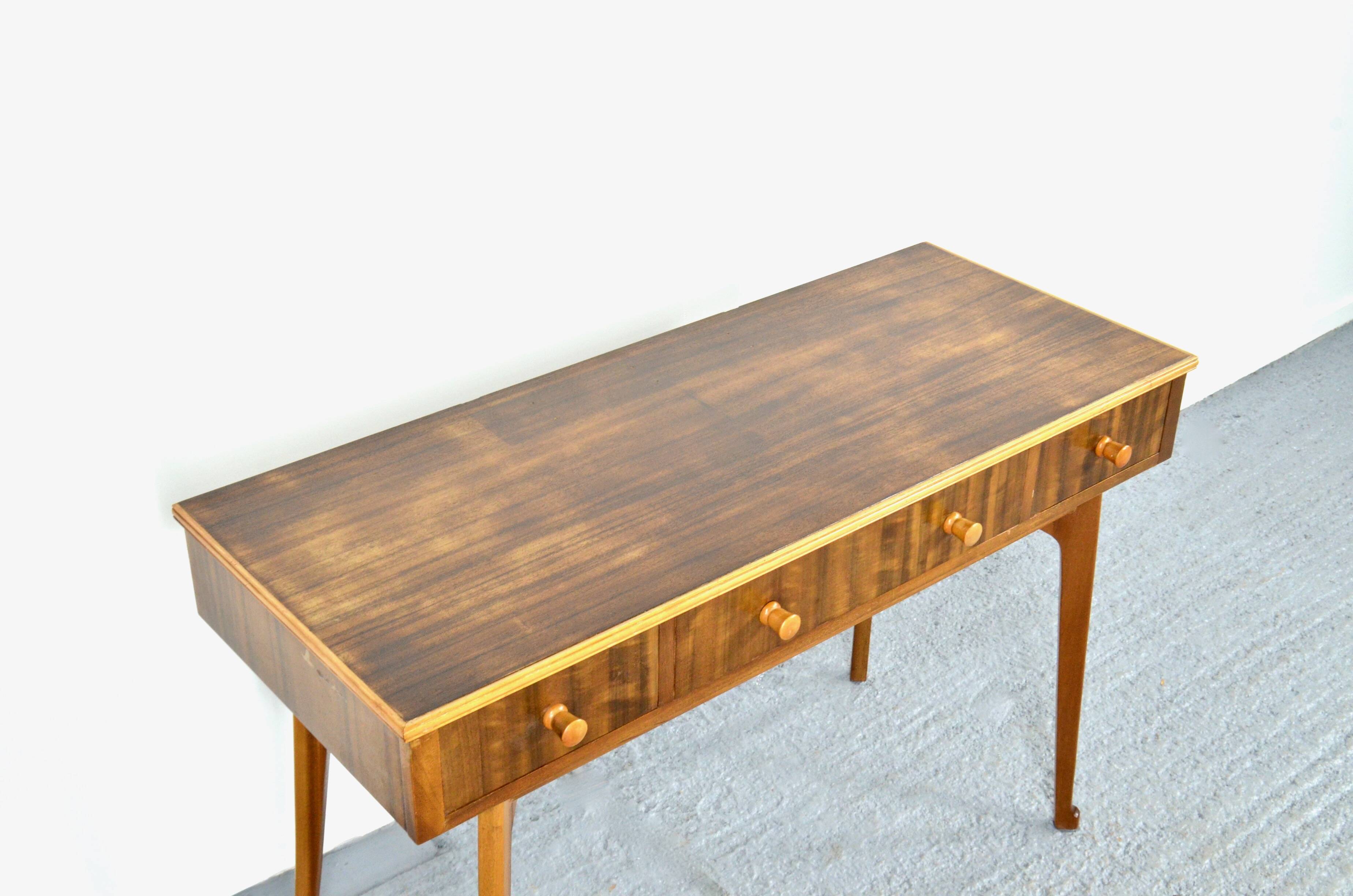 Midcentury Walnut Console Table / Desk By Morris Of Glasgow. Vintage