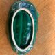 Set of 4 dishes empty pocket enamelled ceramic green lunetta vallauris leaf shape vallauris