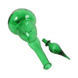 Huge Green Glass Carafe Genie Bottle Empoli Italy 63cm