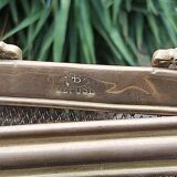 Ancient bronze and brass signed fire pare